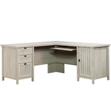 Chalked Chestnut Office L Desk With Coastal Cottage Style And Rectangular Shape