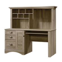 Coastal Cottage Desk with Hutch and Spacious Workspace for Home Office