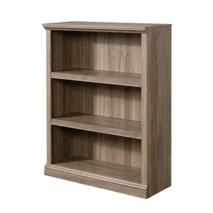 Salt oak finish storage bookcase with versatile shelving for home or office use