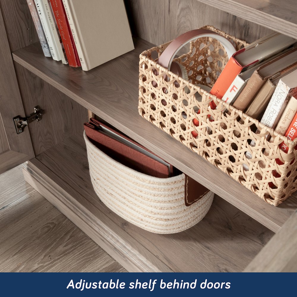 5-Shelf/Book Shelf 2-Door Bookcase, Laurel Oak Finish