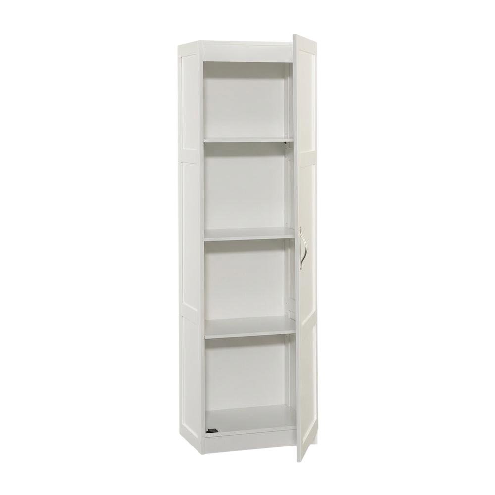 White Finish Storage Cabinet - Spacious Rectangular Design, Durable Construction