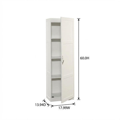 White Finish Storage Cabinet - Spacious Rectangular Design, Durable Construction