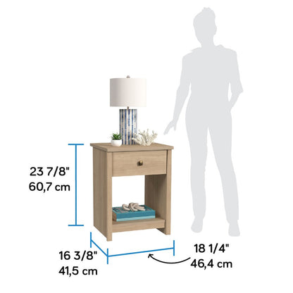 River Ranch Nightstand W/Drawer, Harvest Walnut Finish