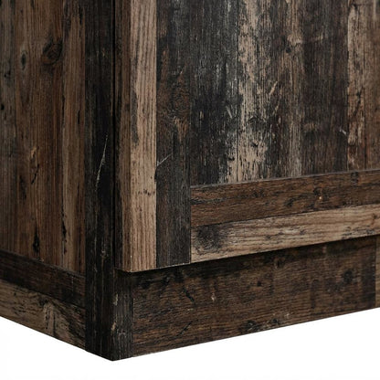 Rustic Brown Storage Cabinet With Reclaimed Pine Finish, Rectangular Design