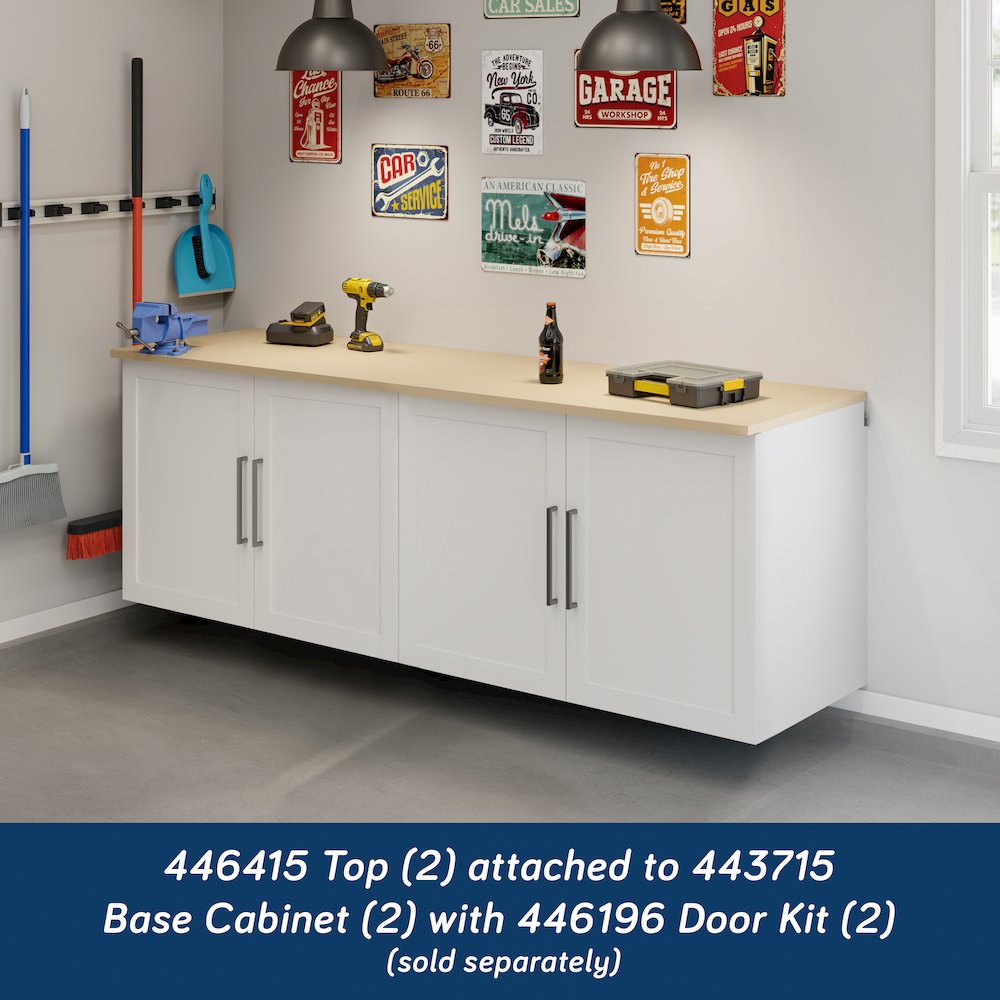 GarageCore Base Cabinet MDF Top, Brown Finish