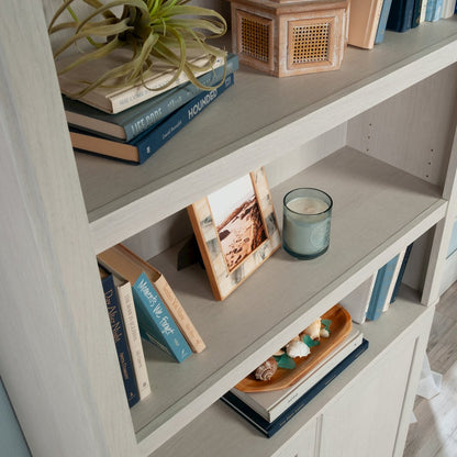 5-Shelf/Book Shelf 2-Door Bookcase, Glacier Oak Finish