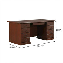 Classic Cherry Finish Executive Desk With Traditional Rectangular Design