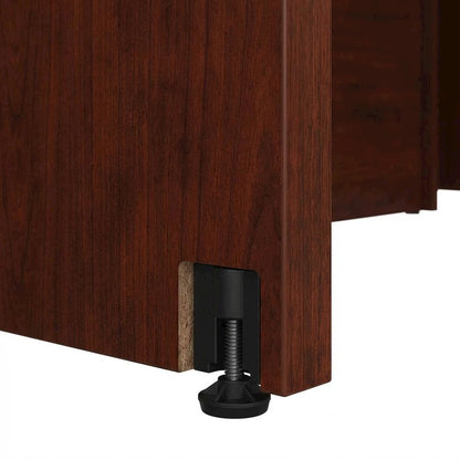 Brown office workstation set, contemporary, transitional, 2-piece configuration