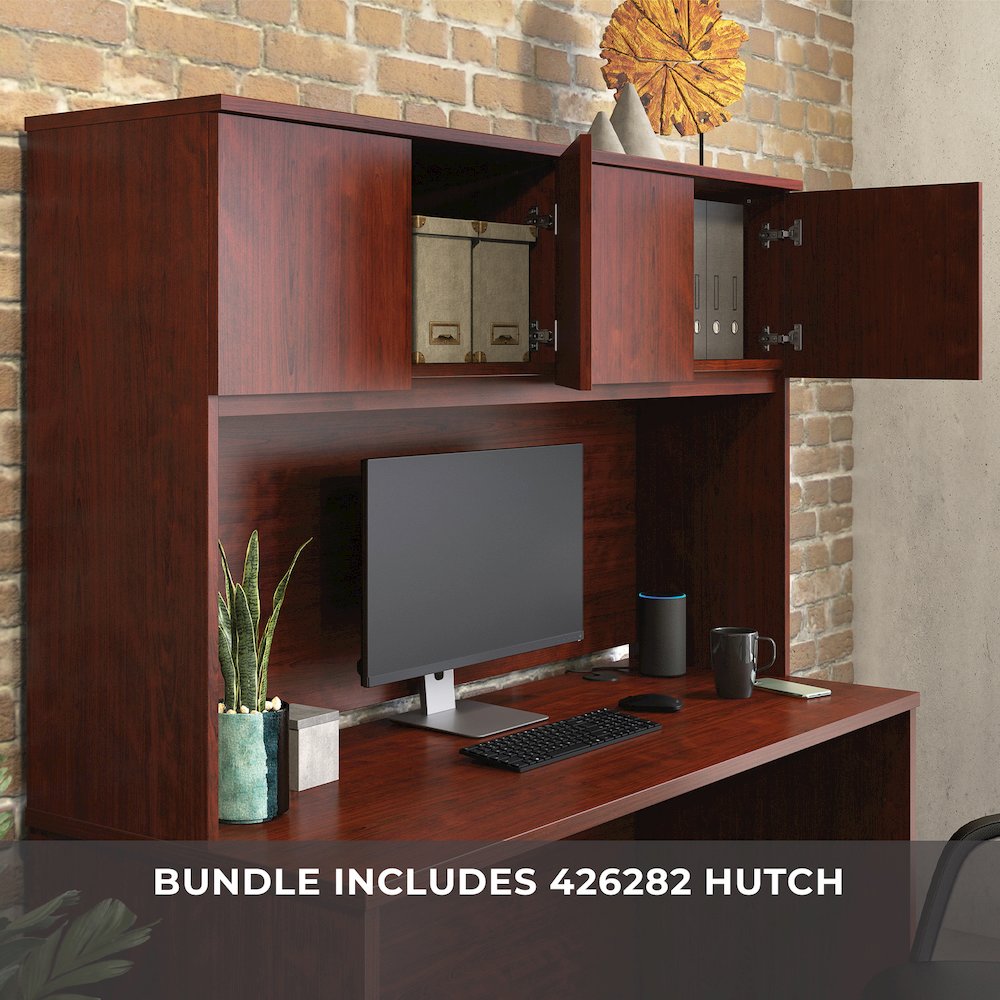 Affirm 60x30 Desk & 60" Hutch, Classic Cherry Finish