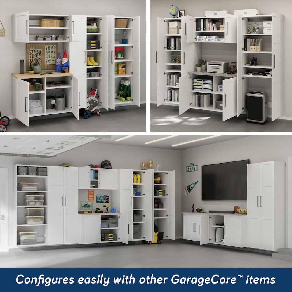 GarageCore 83" hx15 d Shelves, White Finish
