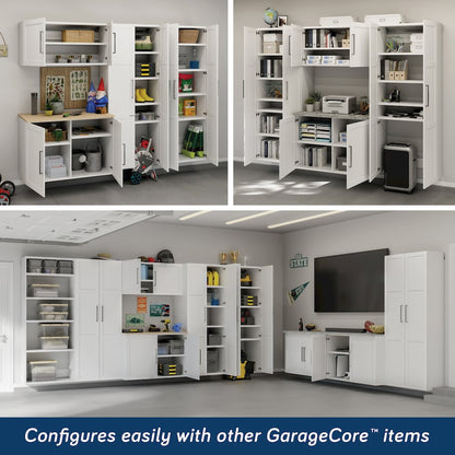 GarageCore 83" hx15 d Shelves, White Finish