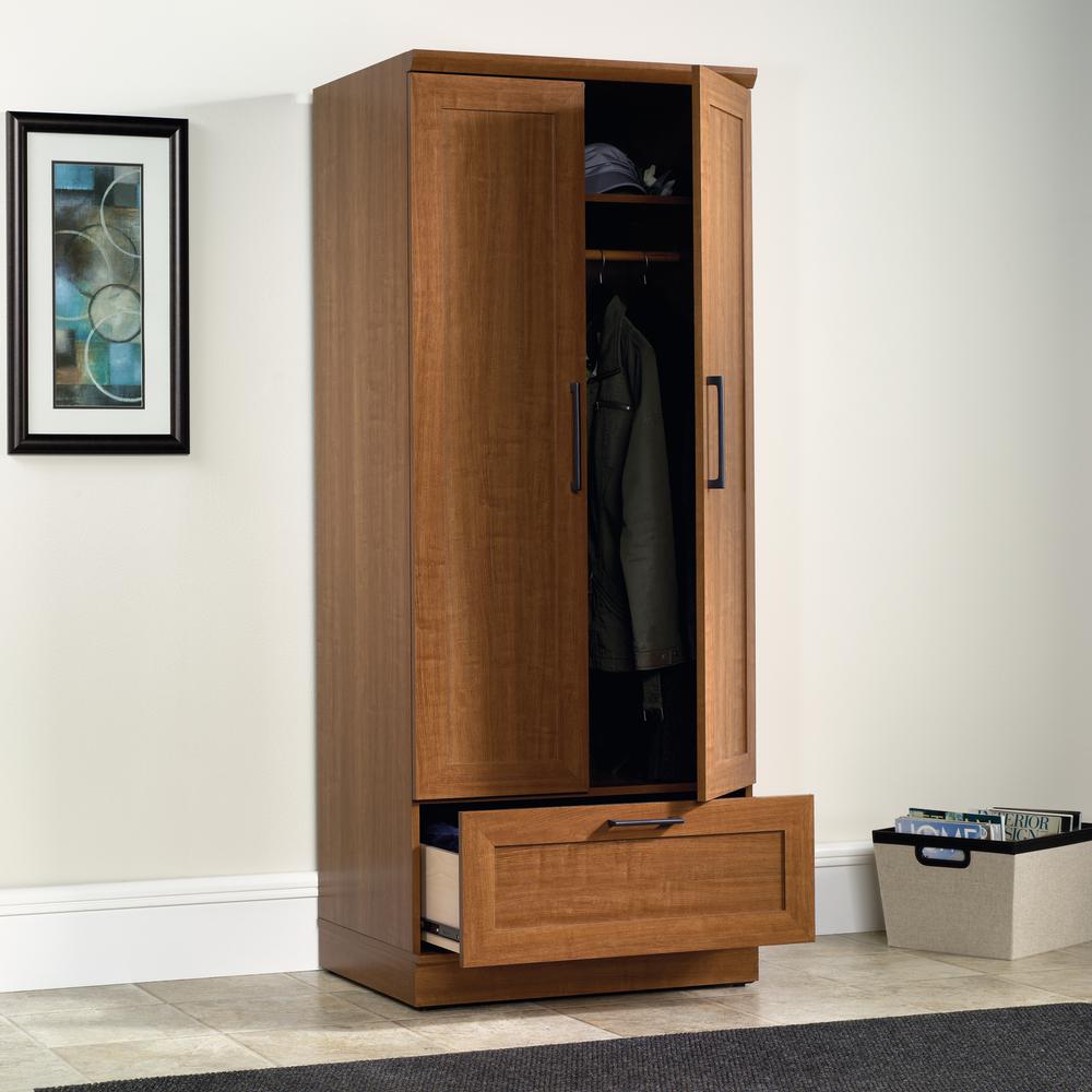 HomePlus Storage Armoire, Sienna Oak finish