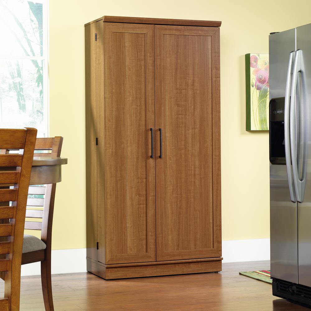 HomePlus Storage Cabinet, Sienna Oak finish
