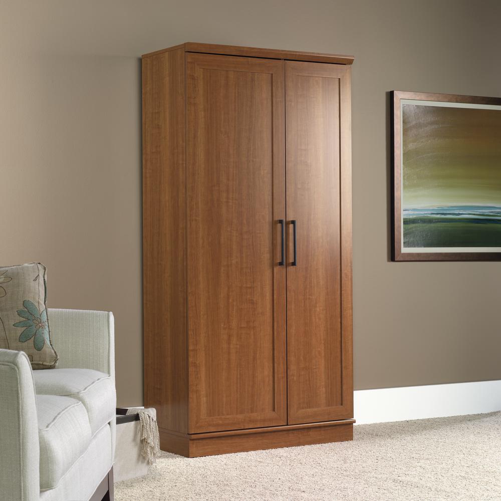HomePlus Storage Cabinet, Sienna Oak finish