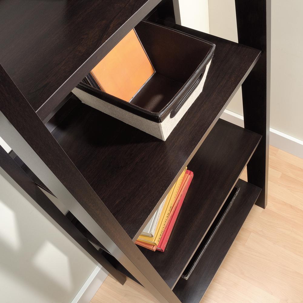 Trestle Open Shelving, Jamocha Wood finish
