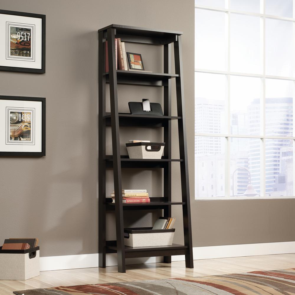 Trestle Open Shelving, Jamocha Wood finish