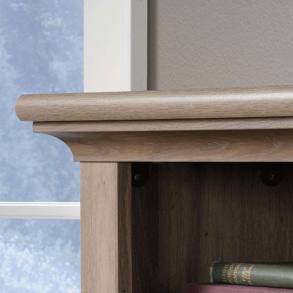 Harbor View Computer Desk with Hutch, Salt Oak finish