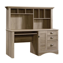 Harbor View Computer Desk with Hutch, Salt Oak finish