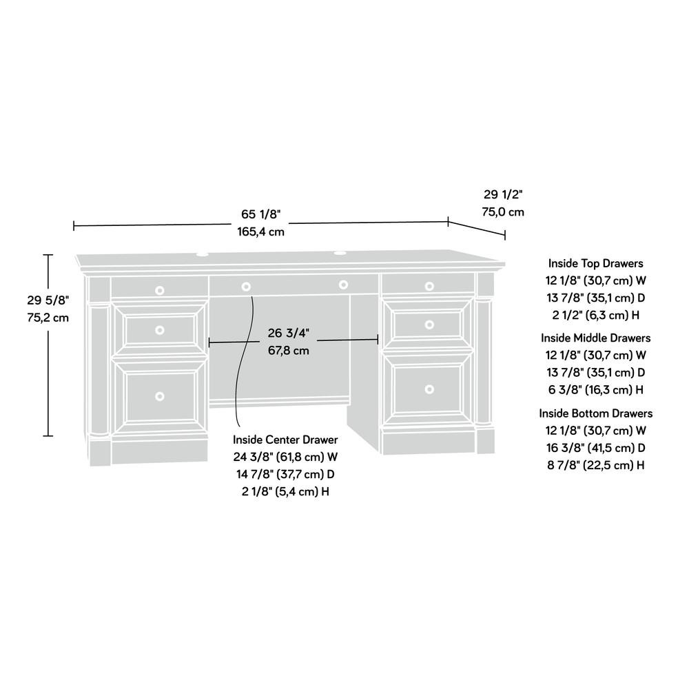 Palladia Executive Desk, Wind Oak finish