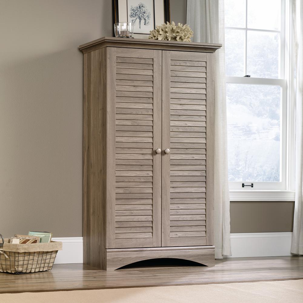Harbor View Storage Cabinet, Salt Oak finish