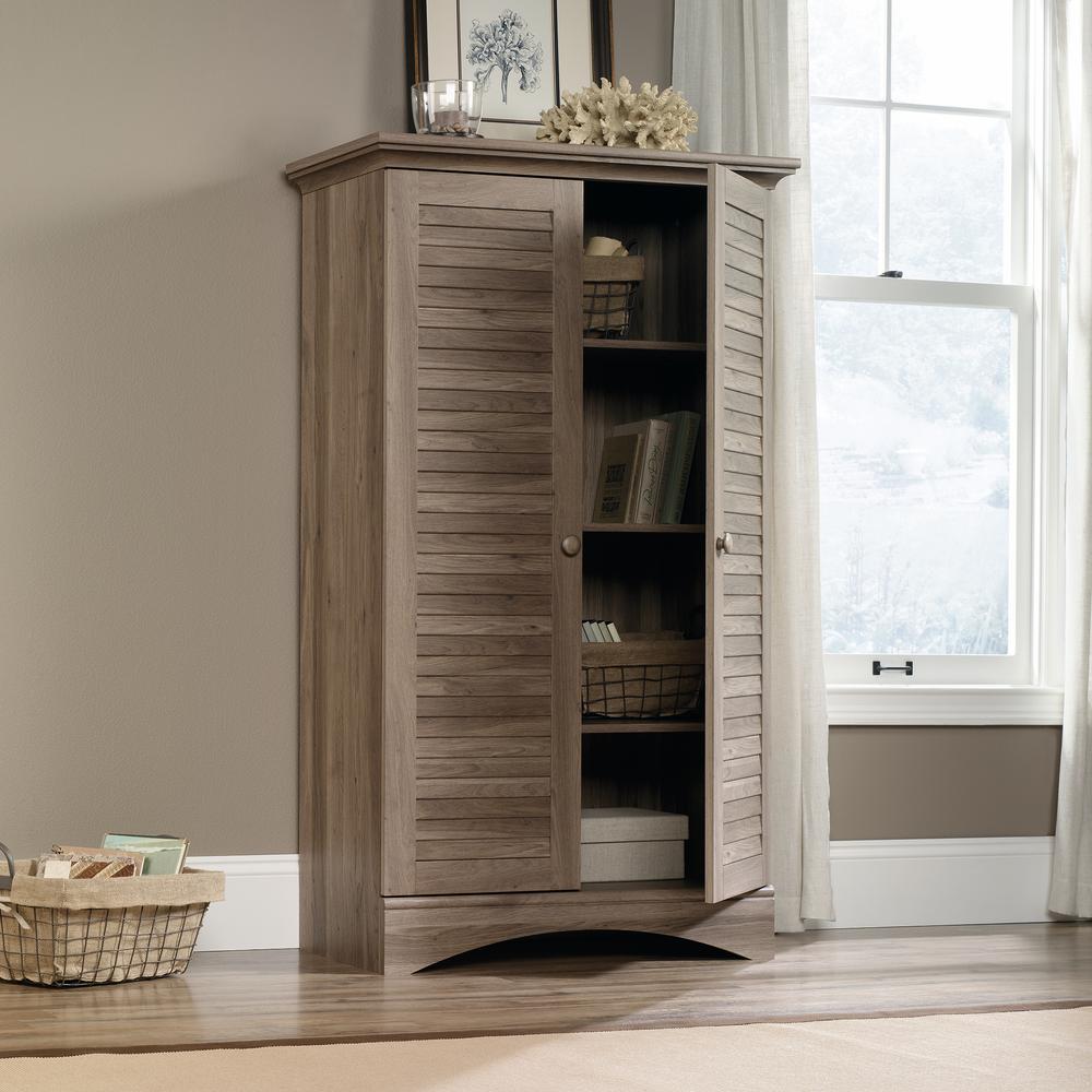 Harbor View Storage Cabinet, Salt Oak finish