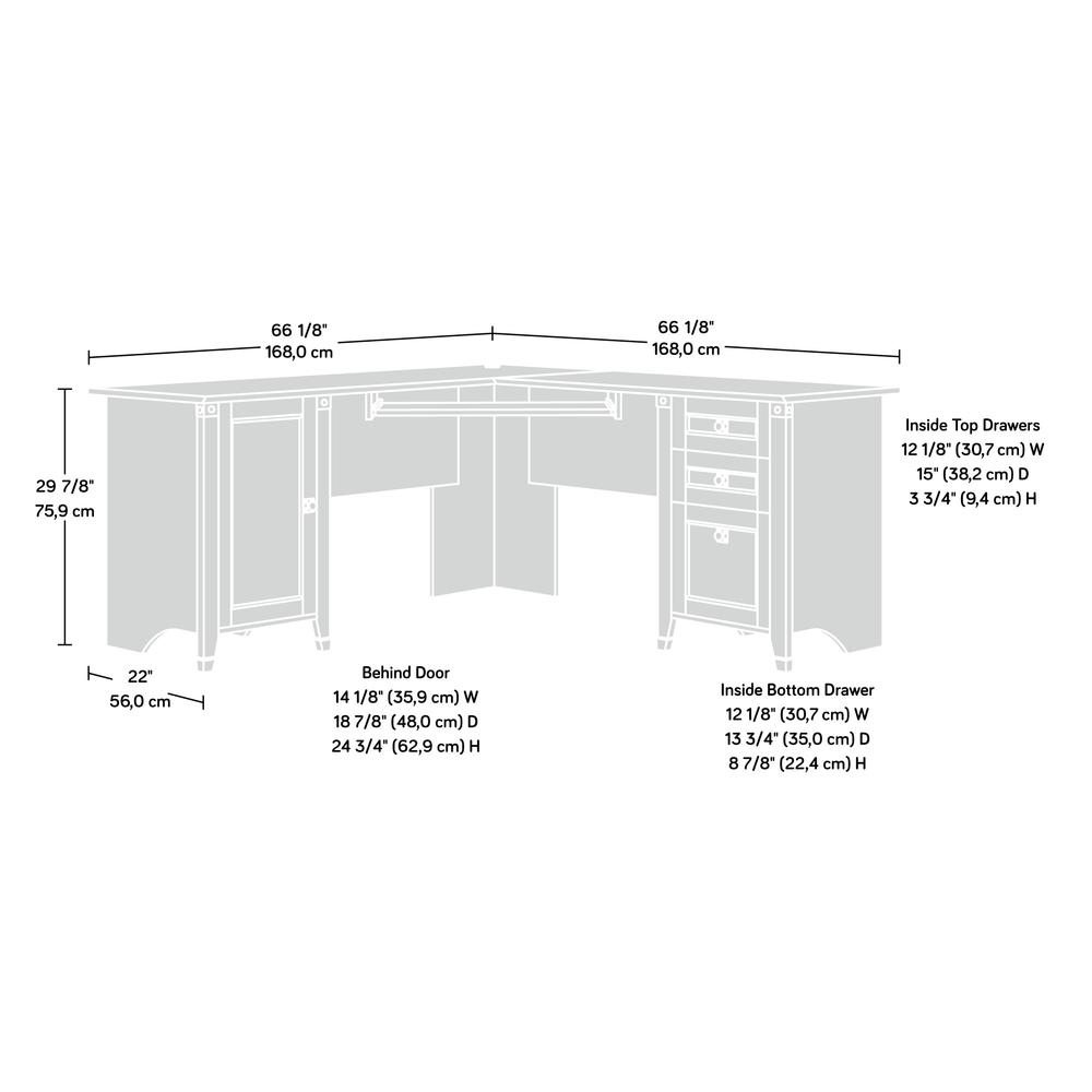 Carson Forge L Desk, Washington Cherry finish