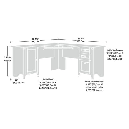 Carson Forge L Desk, Washington Cherry finish