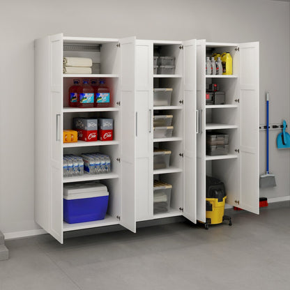 GarageCore 3 Deep Cabinets & Doors, White Finish
