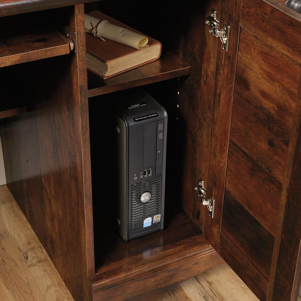 Harbor View Computer Desk with Hutch, Curado Cherry finish