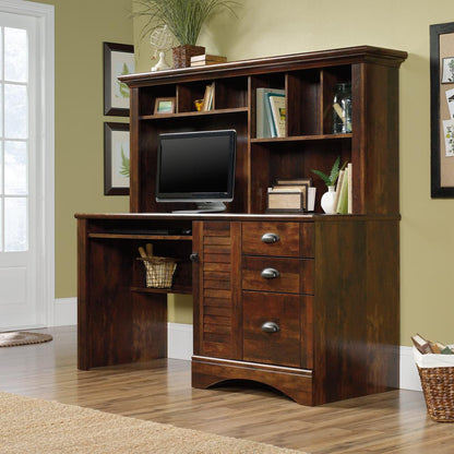 Harbor View Computer Desk with Hutch, Curado Cherry finish