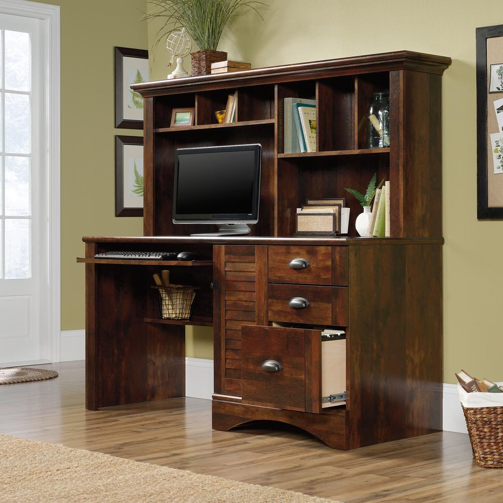 Harbor View Computer Desk with Hutch, Curado Cherry finish