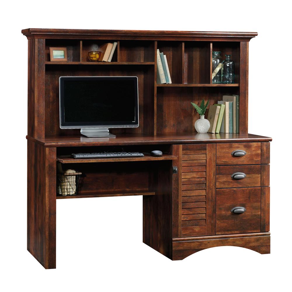 Harbor View Computer Desk with Hutch, Curado Cherry finish