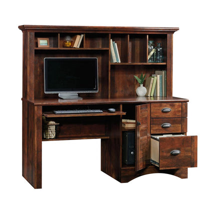 Harbor View Computer Desk with Hutch, Curado Cherry finish