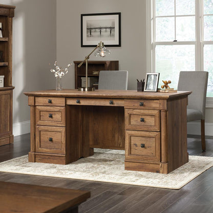 Palladia Executive Desk, Vintage Oak finish