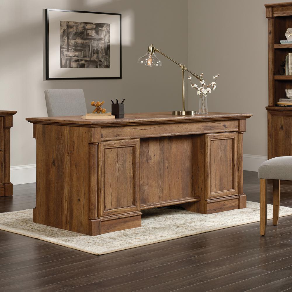 Palladia Executive Desk, Vintage Oak finish
