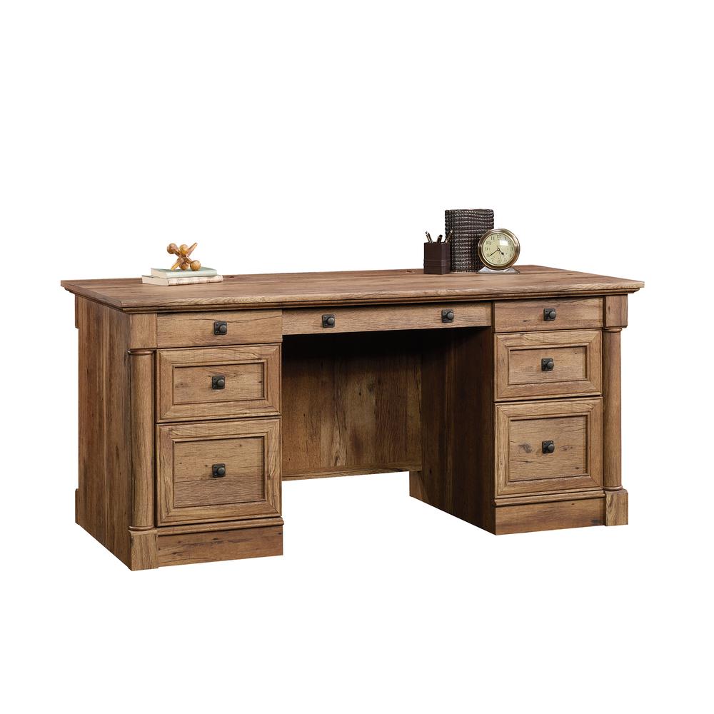 Palladia Executive Desk, Vintage Oak finish