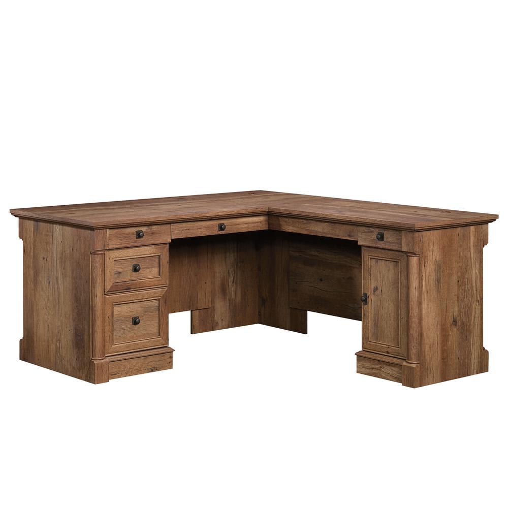 Palladia L Desk, Vintage Oak finish