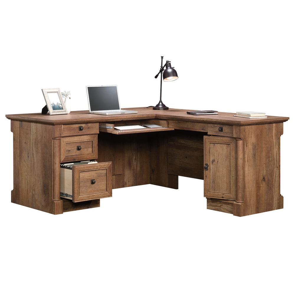 Palladia L Desk, Vintage Oak finish