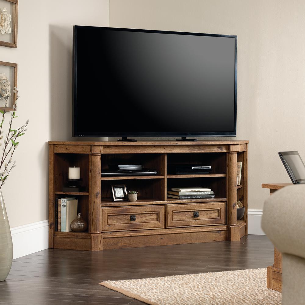 Palladia Entertainment Credenza, For TVs up to 60", Vintage Oak finish
