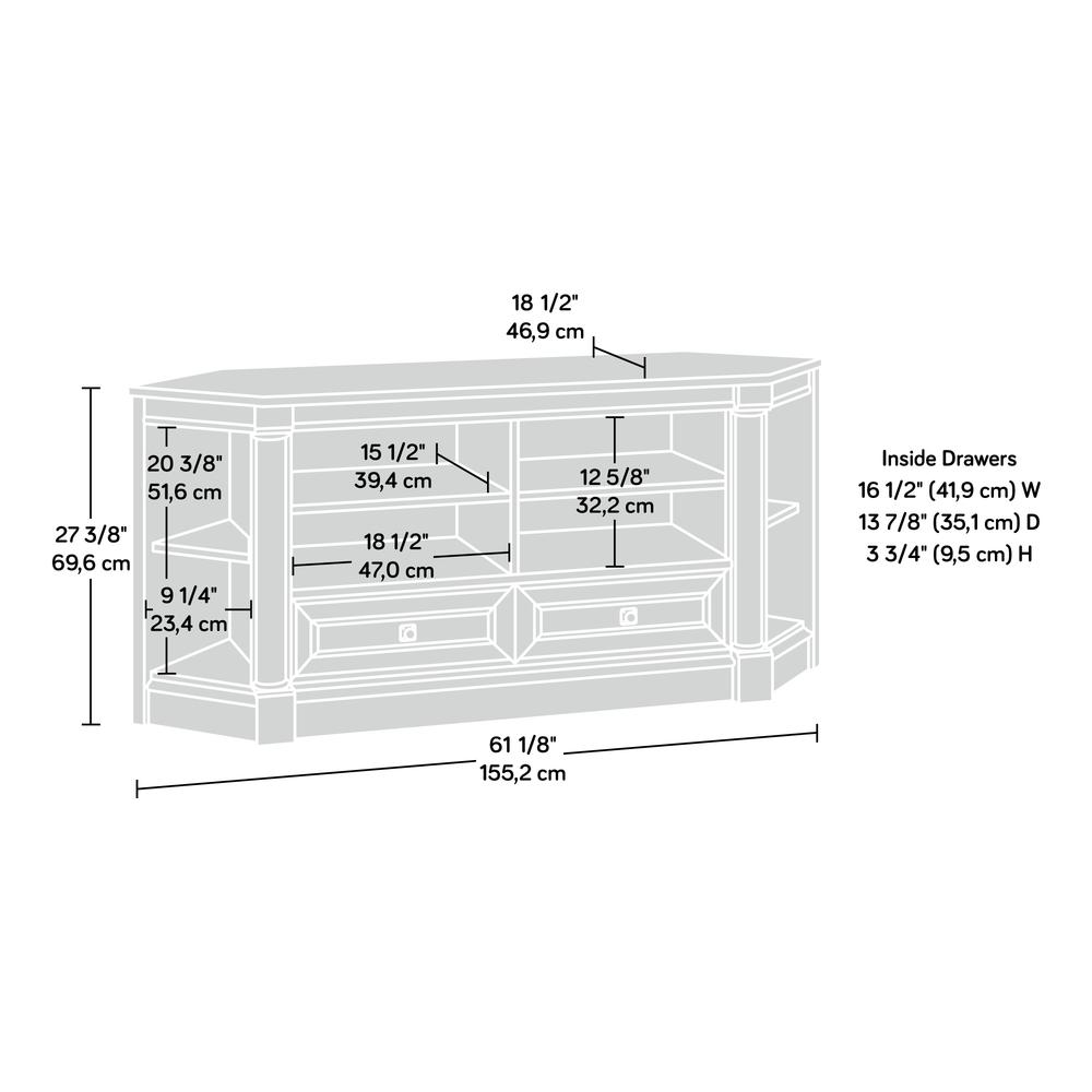 Palladia Entertainment Credenza, For TVs up to 60", Vintage Oak finish