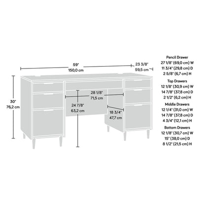 Clifford Place Commercial Office Executive Desk, Grand Walnut finish
