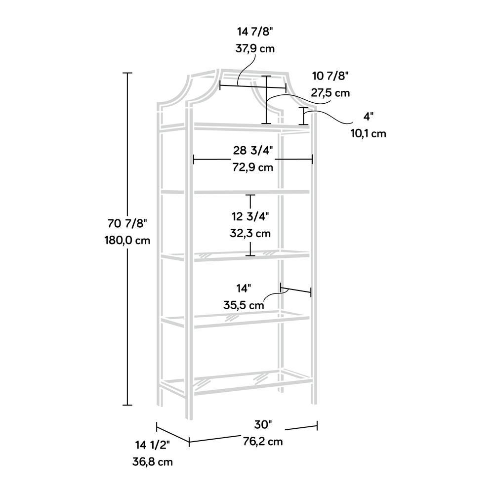 International Lux Open Shelving, Satin Gold finish