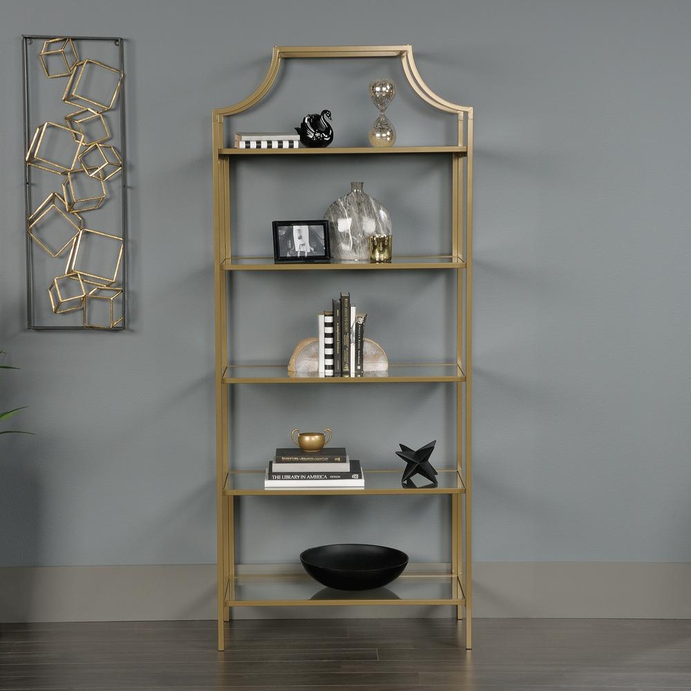 International Lux Open Shelving, Satin Gold finish