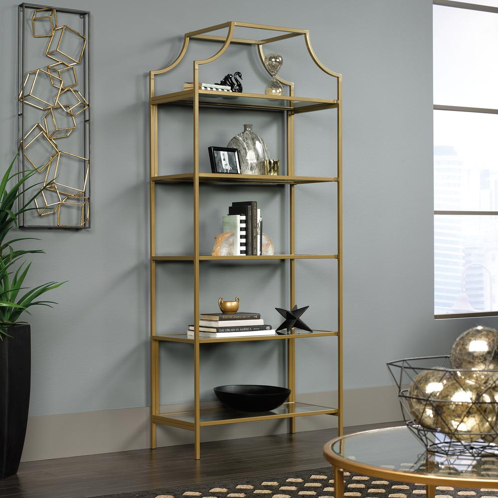 International Lux Open Shelving, Satin Gold finish