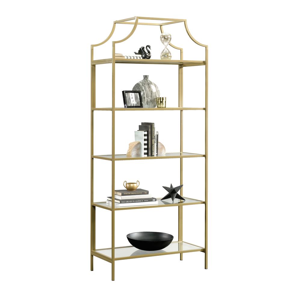 International Lux Open Shelving, Satin Gold finish