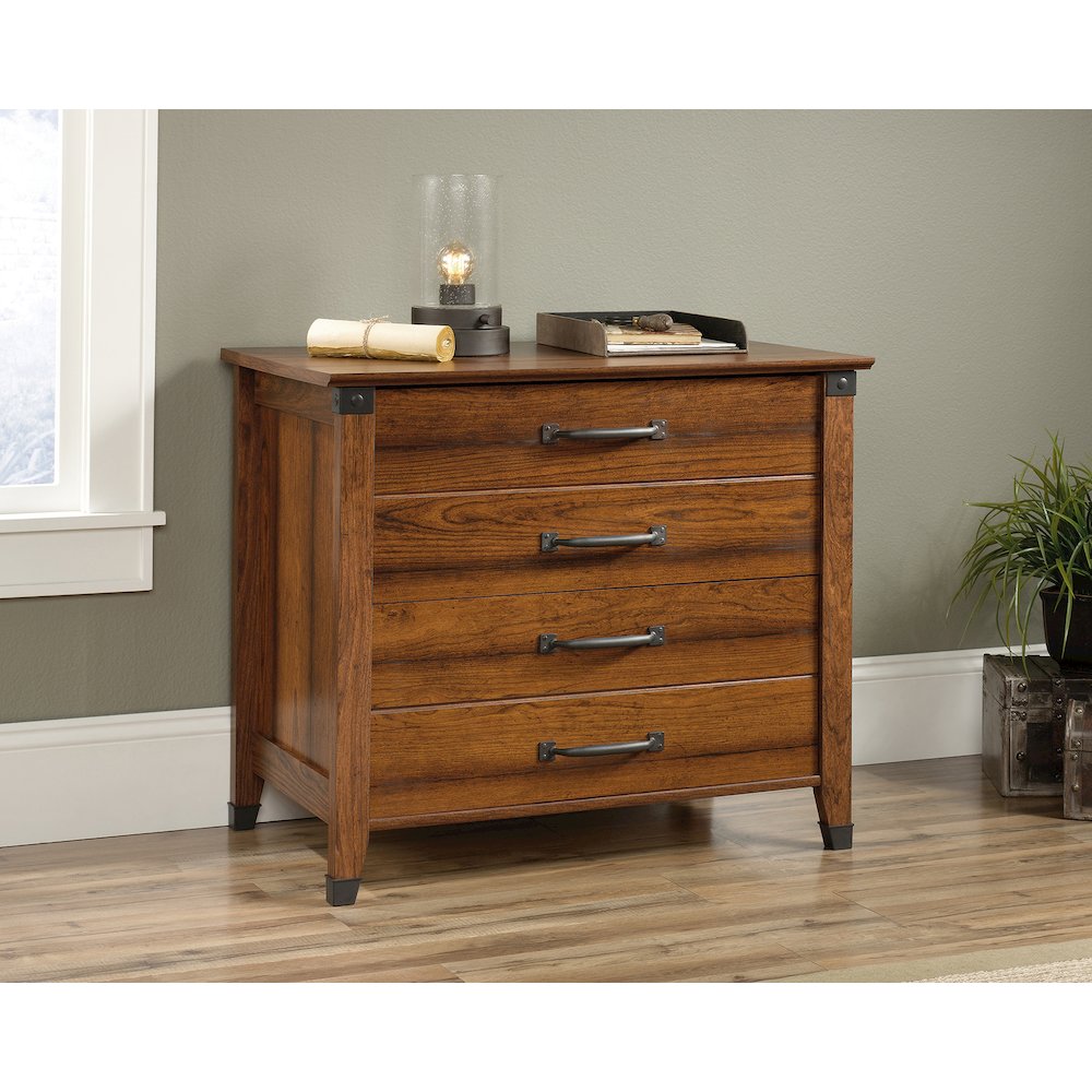 Carson Forge File Cabinet, Washington Cherry finish