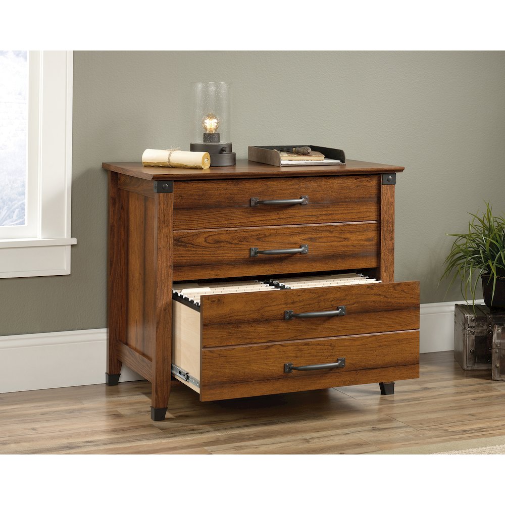 Carson Forge File Cabinet, Washington Cherry finish