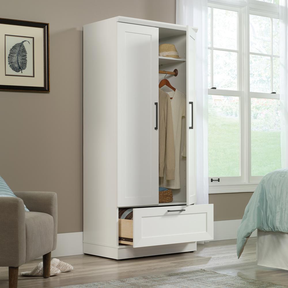 HomePlus Storage Armoire, Soft White finish