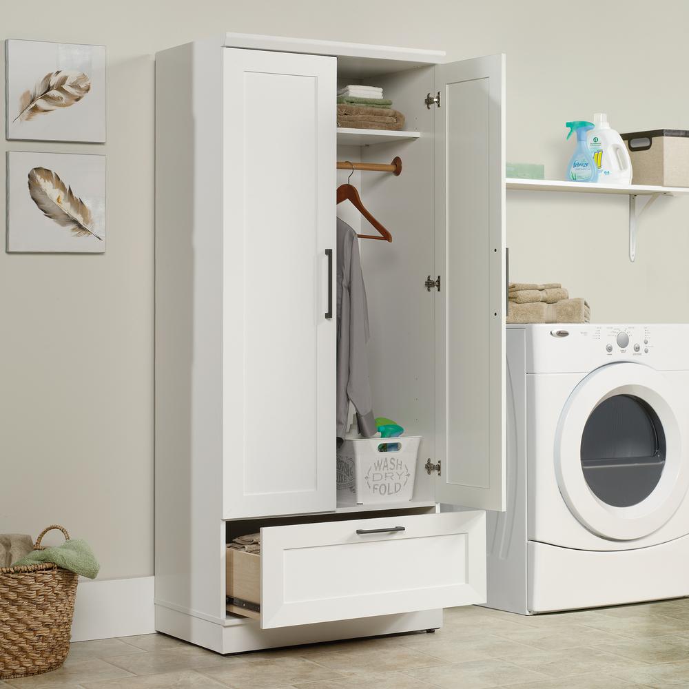 HomePlus Storage Armoire, Soft White finish