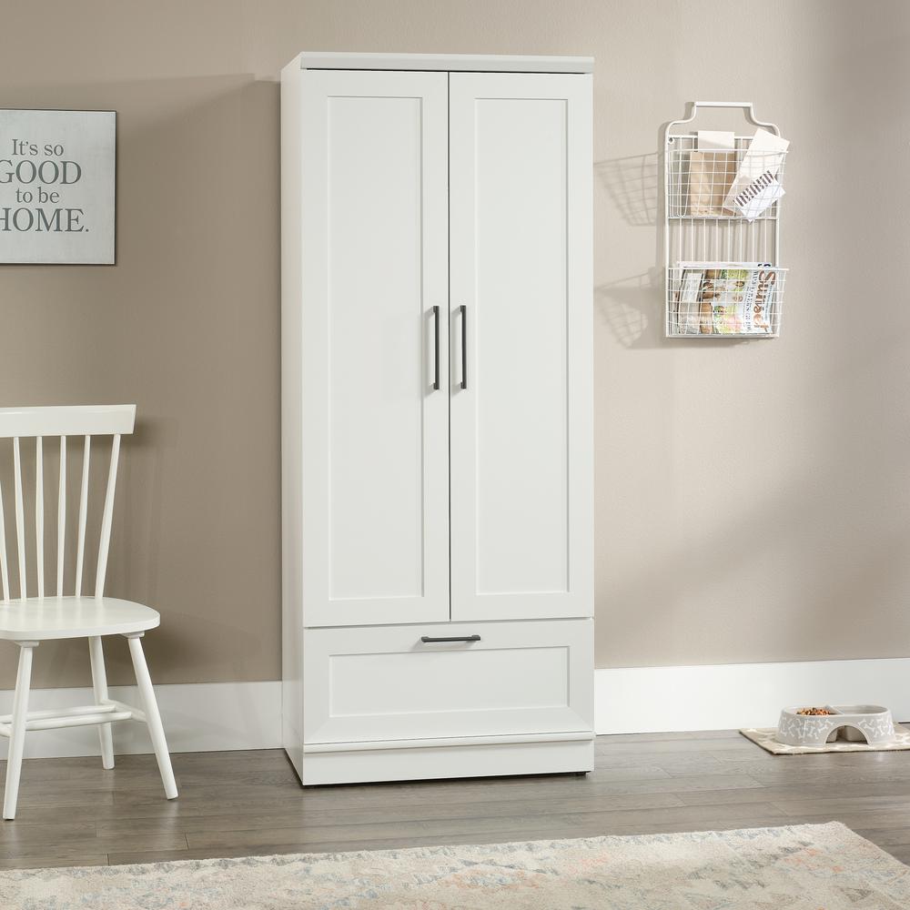 HomePlus Storage Armoire, Soft White finish